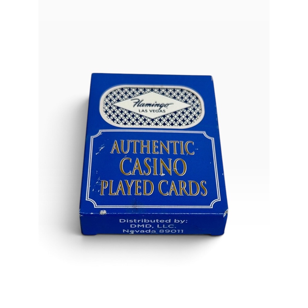 Flamingo Las Vegas Authentic Casino Played Playing Cards Blue Sealed Trimmed